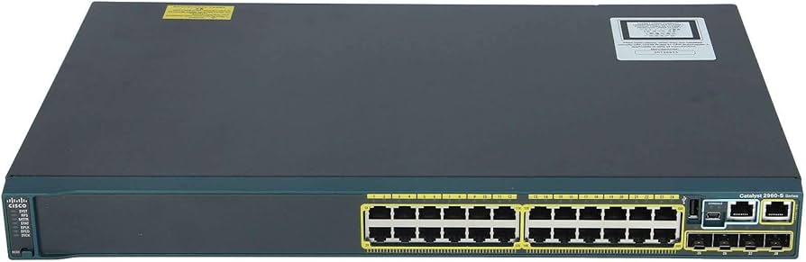 Cisco Catalyst WS-C2960S-24TS-L Ethernet Switch - 24 Port - 5 Slot - 24 x 10/100/1000, Base-T - 4 x SFP (Mini-GBIC) 1 x Stacking Module Slot Non-POE