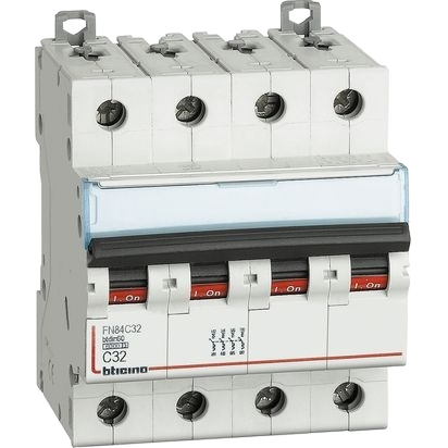 Bticino BTDIN60 FN84C32 - Interruttore Magnetotermico Modulare Curva C - 4 Poli (4P) - 32A